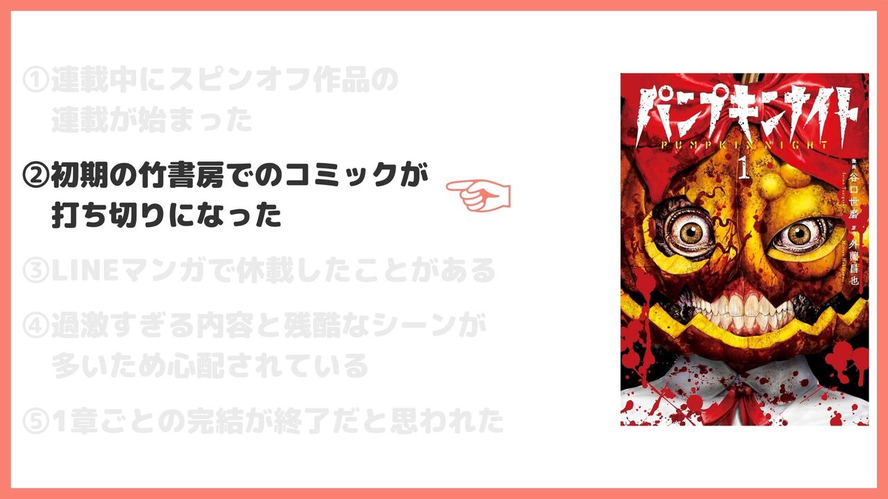 ②初期の竹書房でのコミックが打ち切りになった